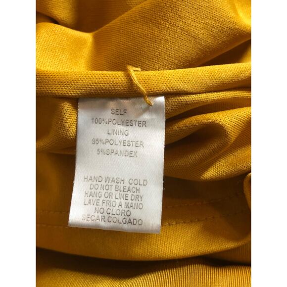 Roolee Dress Women Large Yellow Lace Sleeve Midi Modest Boho Casual Lined - Picture 3 of 12